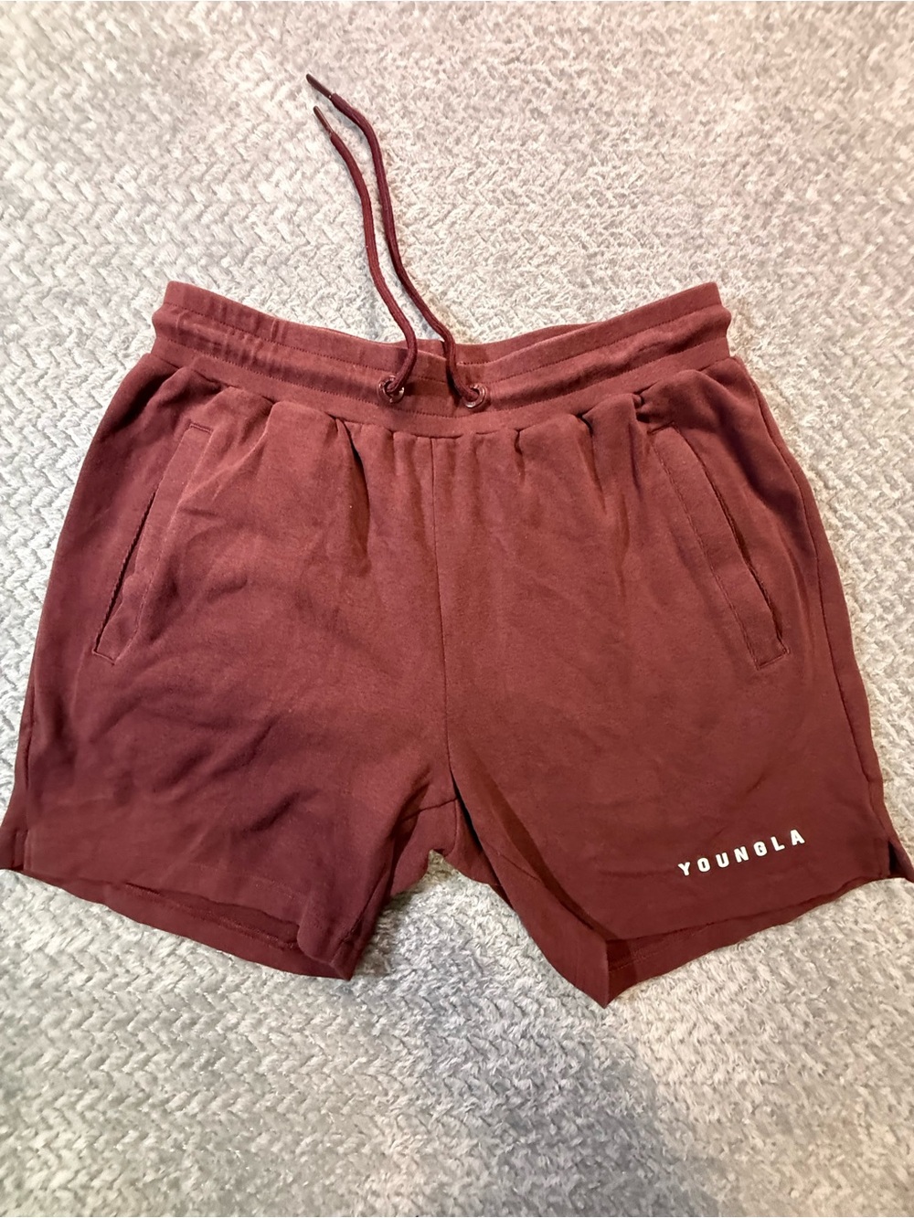 YoungLA Men's Maroon Cotton Blend Shorts small